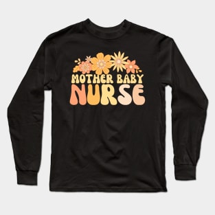 Retro Mother Baby Nurse Postpartum Long Sleeve T-Shirt